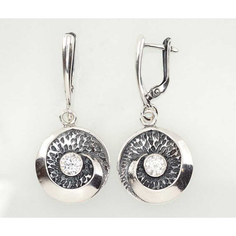 Sudraba auskari ar  angļu  slēdzēju 2202137_CZ, Sudrabs	925°, Cirkoni 