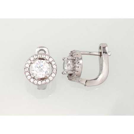 Sudraba auskari ar  angļu  slēdzēju 2202364(PRh-Gr)_CZ, Sudrabs	925°, rodijs (pārklājums), Cirkoni 