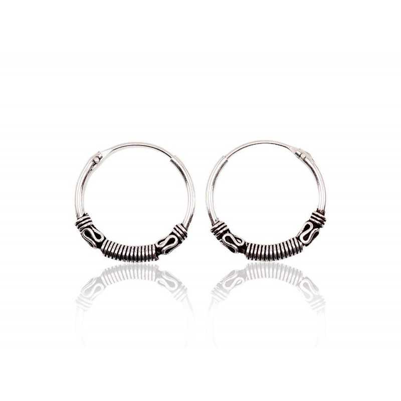 Sudraba auskari auskari-riņķīši 2202711(POx-Bk), Sudrabs	925°, oksids (pārklājums)