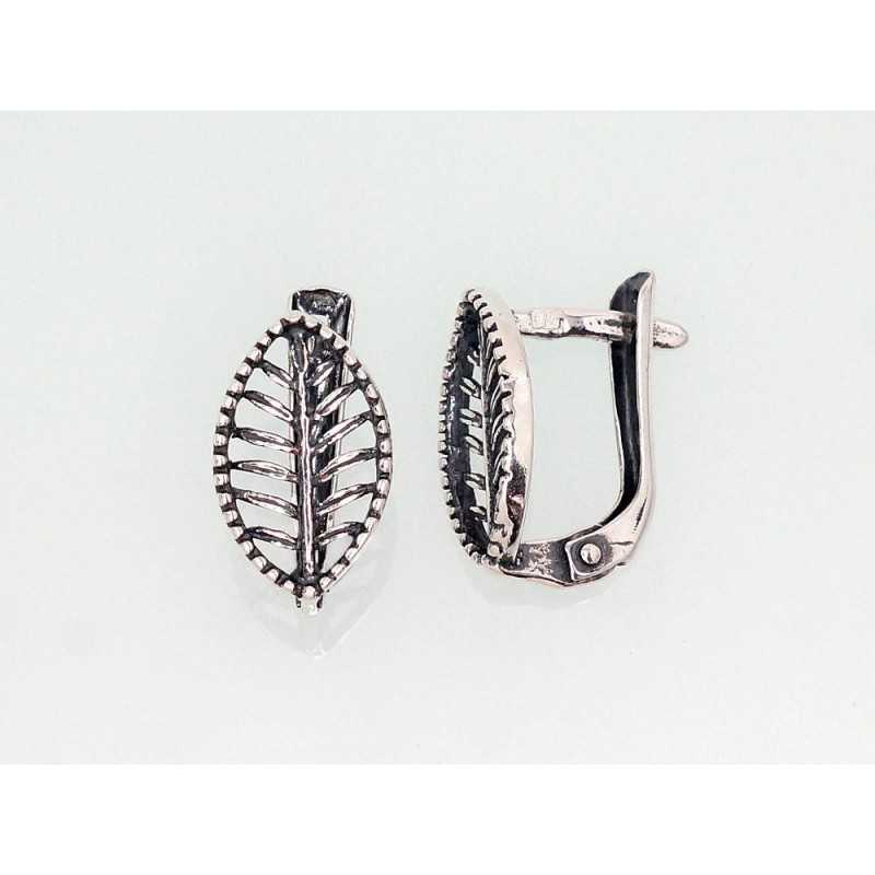 Sudraba auskari ar  angļu  slēdzēju 2202741(POx-Bk), Sudrabs	925°, oksids (pārklājums)