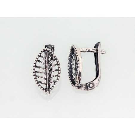 Sudraba auskari ar  angļu  slēdzēju 2202741(POx-Bk), Sudrabs	925°, oksids (pārklājums)