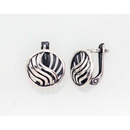 Sudraba auskari ar  angļu  slēdzēju 2202743(POx-Bk), Sudrabs	925°, oksids (pārklājums)