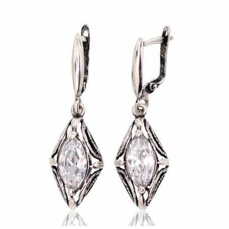 Sudraba auskari  2202799(POx-Bk)_CZ, Sudrabs	925°, oksids (pārklājums), Cirkoni 