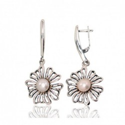 Sidabriniai auskarai ant cilindrinės spynos0