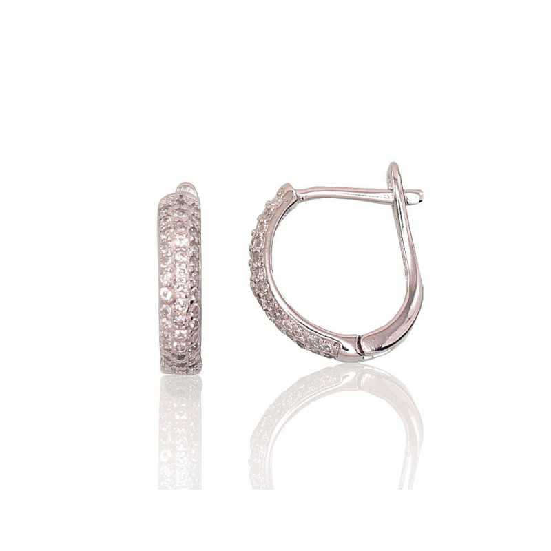 Sudraba auskari ar  angļu  slēdzēju 2202952(PRh-Gr)_CZ, Sudrabs	925°, rodijs (pārklājums), Cirkoni 