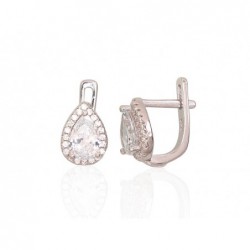 Sudraba auskari ar  angļu  slēdzēju 2202955(PRh-Gr)_CZ, Sudrabs	925°, rodijs (pārklājums), Cirkoni 