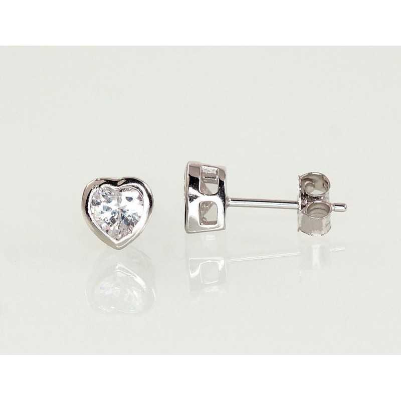 Sudraba auskari-puseti 2202964(PRh-Gr)_CZ, Sudrabs	925°, rodijs (pārklājums), Cirkoni 