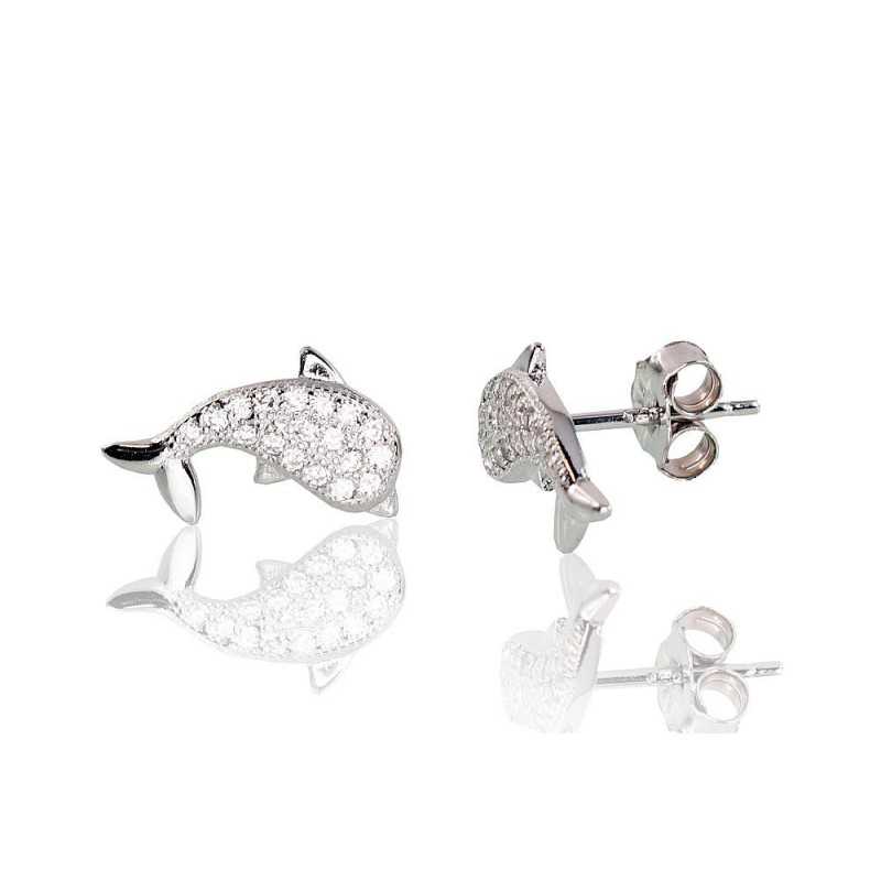 Sudraba auskari  2202988(PRh-Gr)_CZ, Sudrabs	925°, rodijs (pārklājums), Cirkoni 