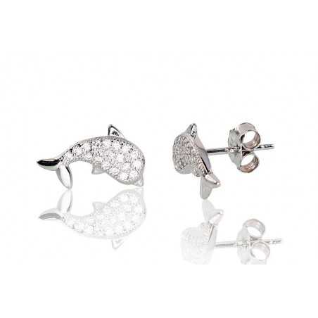 Sudraba auskari  2202988(PRh-Gr)_CZ, Sudrabs	925°, rodijs (pārklājums), Cirkoni 