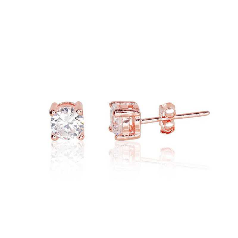 Sudraba auskari  2202996(PAu-R)_CZ, Sudrabs	925°, sarkanais zelts (pārklājums), Cirkoni 