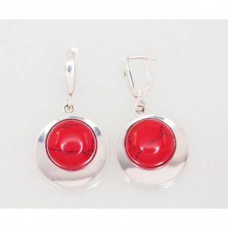 Sudraba auskari ar  angļu  slēdzēju 2203057_COX, Sudrabs	925°, Korallis (Imitācija) 