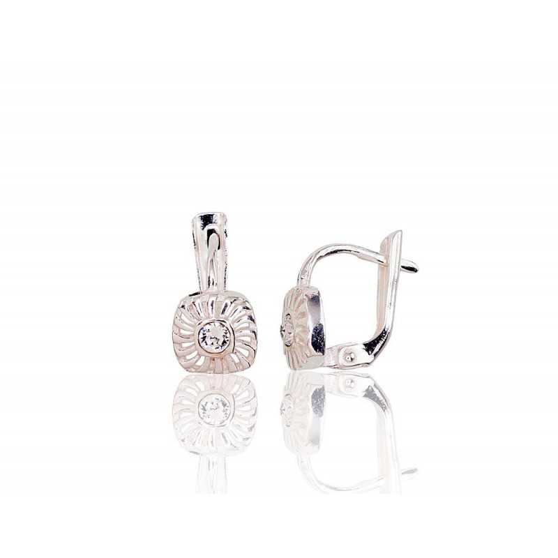 Sudraba auskari ar  angļu  slēdzēju 2203072_SV, Sudrabs	925°, Kristāli 
