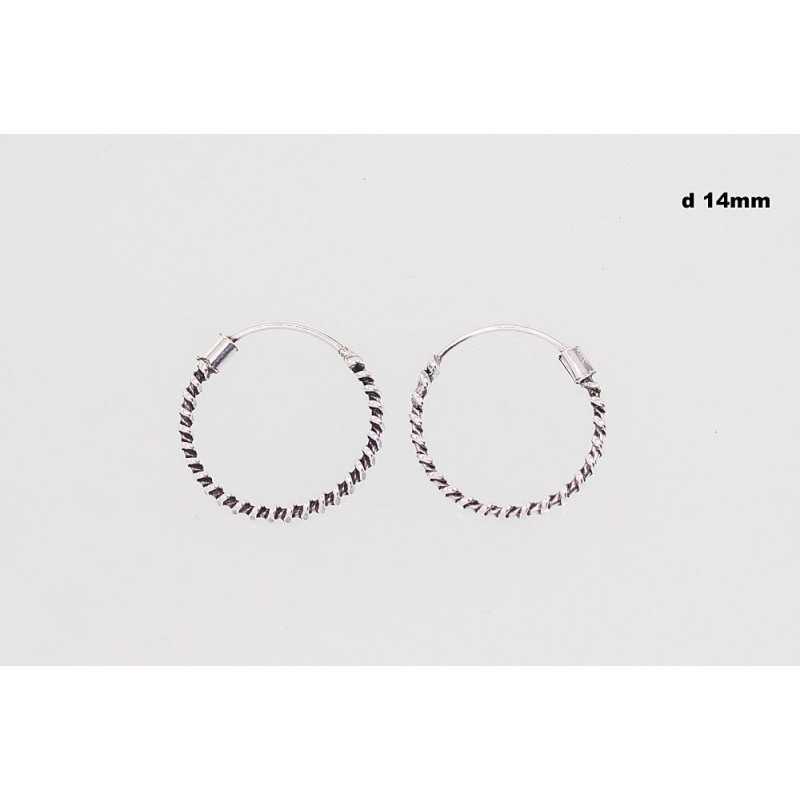 Sudraba auskari auskari-riņķīši 2203093(POx-Bk), Sudrabs	925°, oksids (pārklājums)