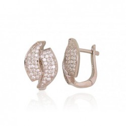 Sudraba auskari ar  angļu  slēdzēju 2203112(PRh-Gr)_CZ, Sudrabs	925°, rodijs (pārklājums), Cirkoni 