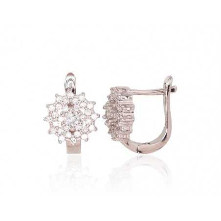 Sudraba auskari ar  angļu  slēdzēju 2203114(PRh-Gr)_CZ, Sudrabs	925°, rodijs (pārklājums), Cirkoni 