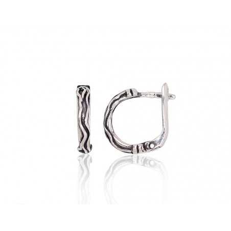 Sudraba auskari ar  angļu  slēdzēju 2203158(POx-Bk), Sudrabs	925°, oksids (pārklājums)