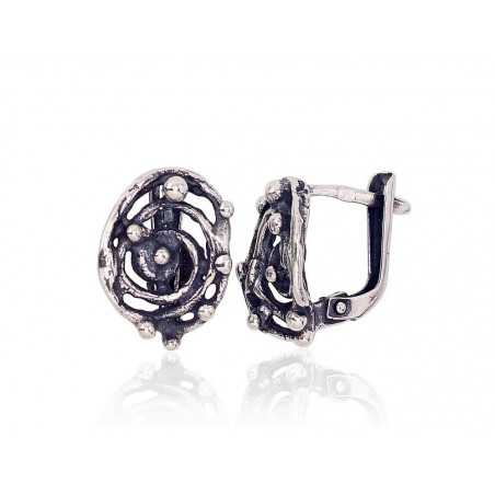 Sudraba auskari ar  angļu  slēdzēju 2203171(POx-Bk), Sudrabs	925°, oksids (pārklājums)