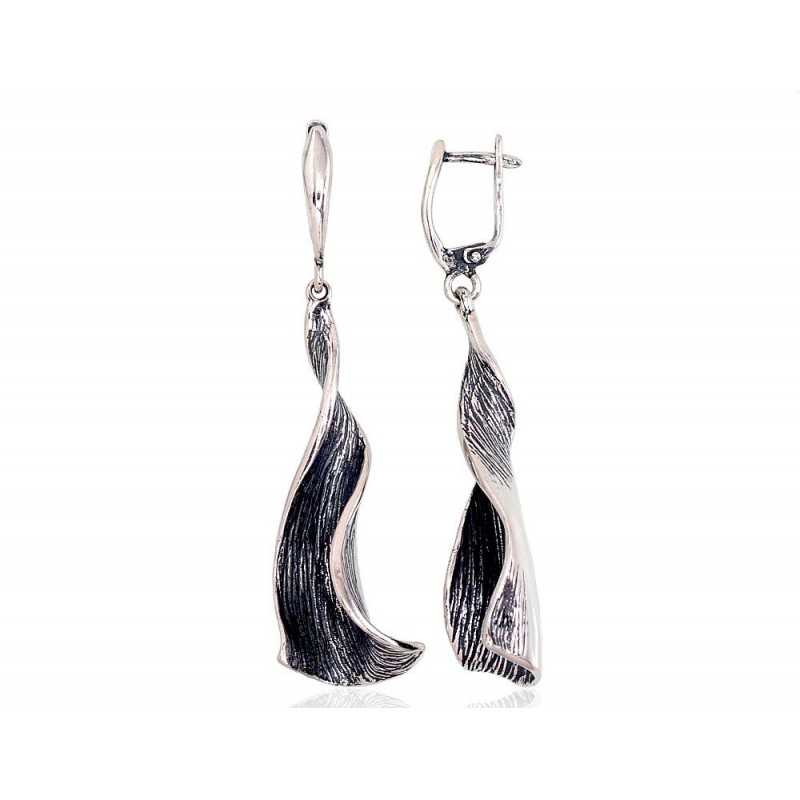 Sudraba auskari  2203185(POx-Bk), Sudrabs	925°, oksids (pārklājums)