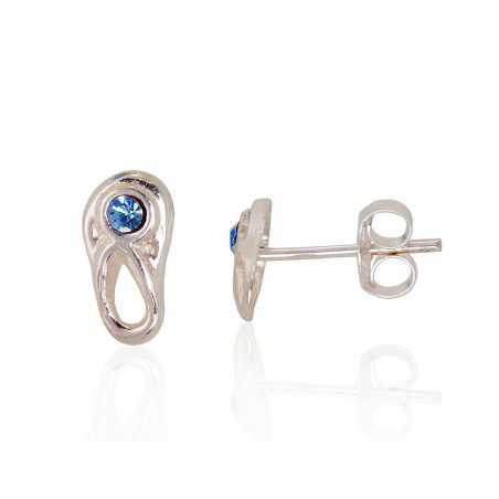 Sudraba auskari-puseti 2203300(POx-Bk)_CZ-LB, Sudrabs	925°, oksids (pārklājums), Cirkoni 