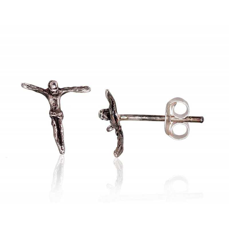 Sudraba auskari-puseti 2203418(POx-Bk), Sudrabs	925°, oksids (pārklājums)