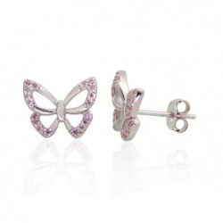 Sudraba auskari-puseti 2203479(PRh-Gr)_CZ-PI, Sudrabs	925°, rodijs (pārklājums), Cirkoni 