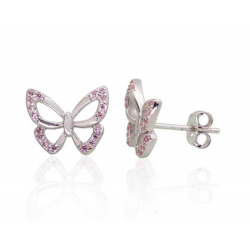 Sudraba auskari-puseti 2203479(PRh-Gr)_CZ-PI, Sudrabs	925°, rodijs (pārklājums), Cirkoni 