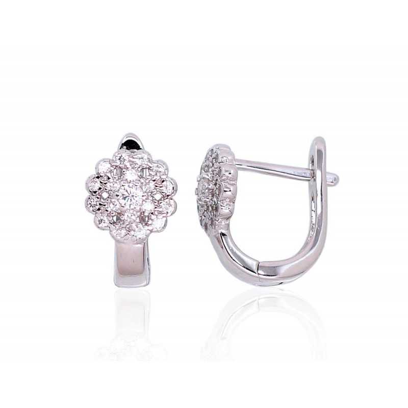 Sudraba auskari-puseti 2203480(PRh-Gr)_CZ, Sudrabs	925°, rodijs (pārklājums), Cirkoni 