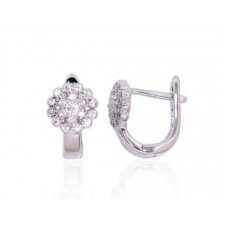 Sudraba auskari-puseti 2203480(PRh-Gr)_CZ, Sudrabs	925°, rodijs (pārklājums), Cirkoni 