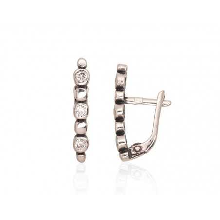 Sudraba auskari ar  angļu  slēdzēju 2203579(POx-Bk)_CZ, Sudrabs	925°, oksids (pārklājums), Cirkoni 