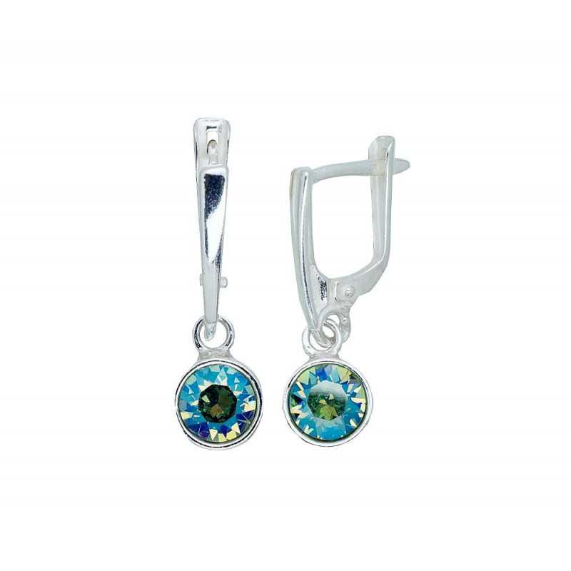 Sudraba auskari ar  angļu  slēdzēju 2203611_SV-MIXB, Sudrabs	925°, Kristāli 