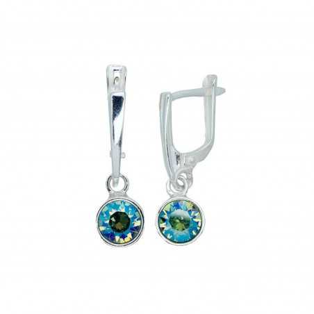 Sudraba auskari ar  angļu  slēdzēju 2203611_SV-MIXB, Sudrabs	925°, Kristāli 