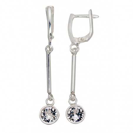 Sudraba auskari ar  angļu  slēdzēju 2203612_SV, Sudrabs	925°, Kristāli 