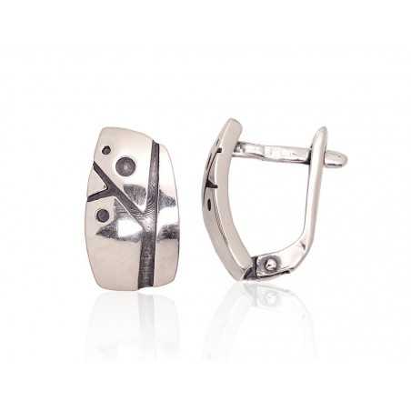 Sudraba auskari ar  angļu  slēdzēju 2203624(POx-Bk), Sudrabs	925°, oksids (pārklājums)