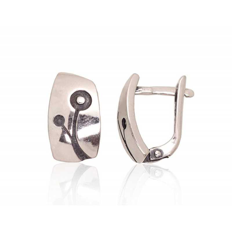 Sudraba auskari ar  angļu  slēdzēju 2203625(POx-Bk), Sudrabs	925°, oksids (pārklājums)