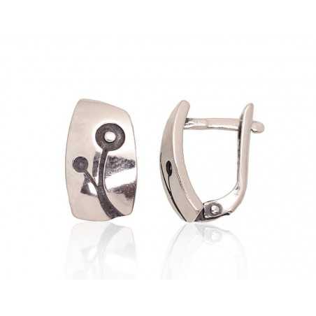 Sudraba auskari ar  angļu  slēdzēju 2203625(POx-Bk), Sudrabs	925°, oksids (pārklājums)