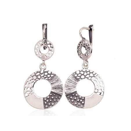 Sudraba auskari ar  angļu  slēdzēju 2203647(POx-Bk), Sudrabs	925°, oksids (pārklājums)