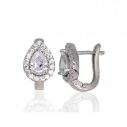 Sudraba auskari ar  angļu  slēdzēju 2203669(PRh-Gr)_CZ, Sudrabs	925°, rodijs (pārklājums), Cirkoni 