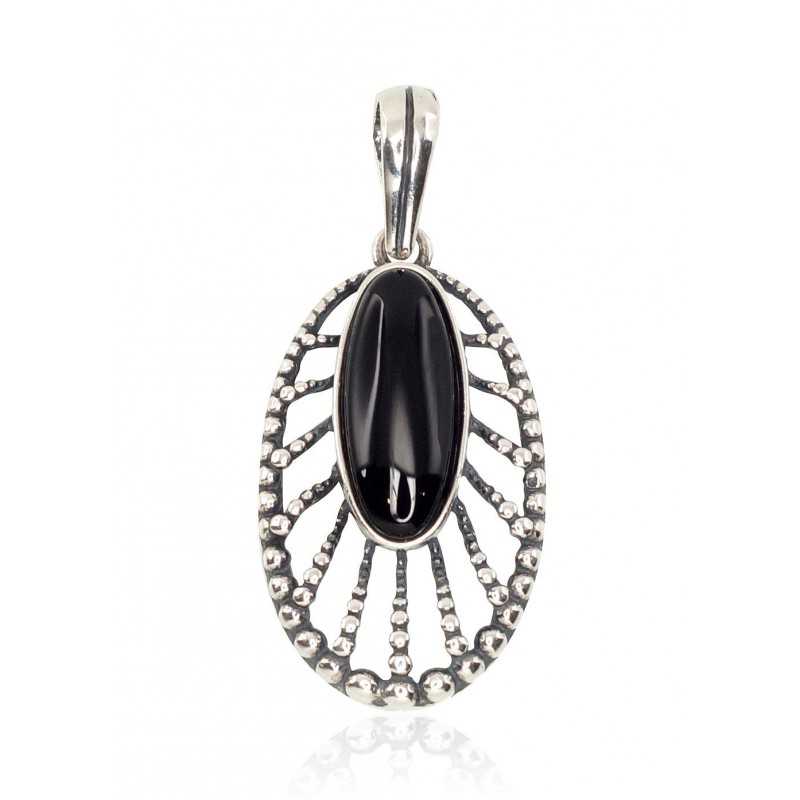 Sudraba kulons 2301299(POx-Bk)_ON-2, Sudrabs	925°, oksids (pārklājums), Onikss 