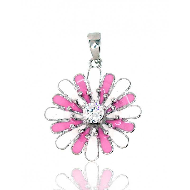 Sudraba kulons 2301423(PRh-Gr)_CZ+ML-W+ML-PI, Sudrabs	925°, rodijs (pārklājums), Cirkoni , Juvelieru emalja 