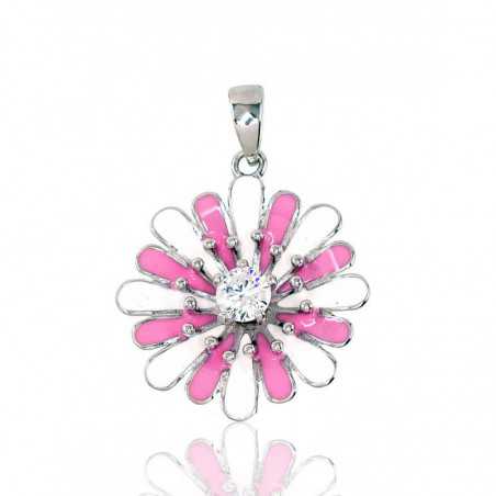 Sudraba kulons 2301423(PRh-Gr)_CZ+ML-W+ML-PI, Sudrabs	925°, rodijs (pārklājums), Cirkoni , Juvelieru emalja 