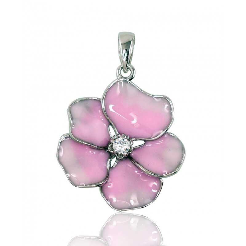 Sudraba kulons 2301425(PRh-Gr)_CZ+ML-PI, Sudrabs	925°, rodijs (pārklājums), Cirkoni , Juvelieru emalja 