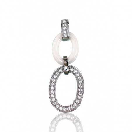 Sudraba kulons 2301428(PRh-Gr)_CZ+CM-W, Sudrabs	925°, rodijs (pārklājums), Cirkoni , Juvelieru keramika 