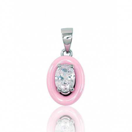 Sudraba kulons 2301430(PRh-Gr)_CZ+CM-PI, Sudrabs	925°, rodijs (pārklājums), Cirkoni , Juvelieru keramika 