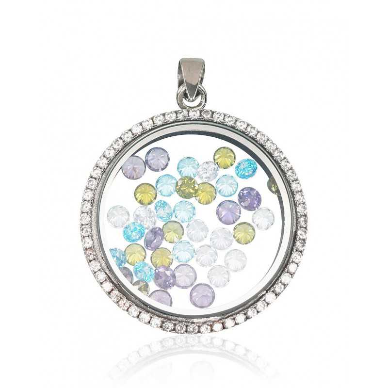 Sudraba kulons 2301465(PRh-Gr)_CZ-MIX, Sudrabs	925°, rodijs (pārklājums), Cirkoni 