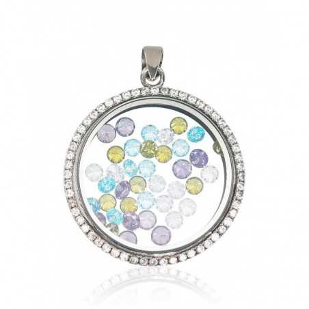 Sudraba kulons 2301465(PRh-Gr)_CZ-MIX, Sudrabs	925°, rodijs (pārklājums), Cirkoni 